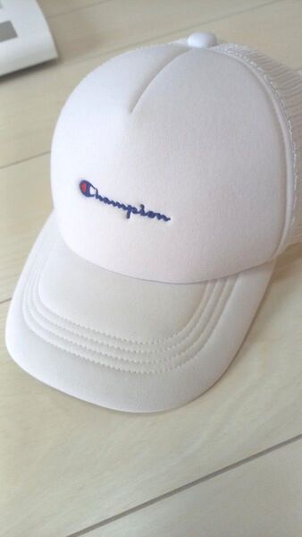 チャンピオン キャップ 帽子 メッシュキャップ ベースボールキャップ 夏 ホワイト 白 オフホワイト アイボリー Champion