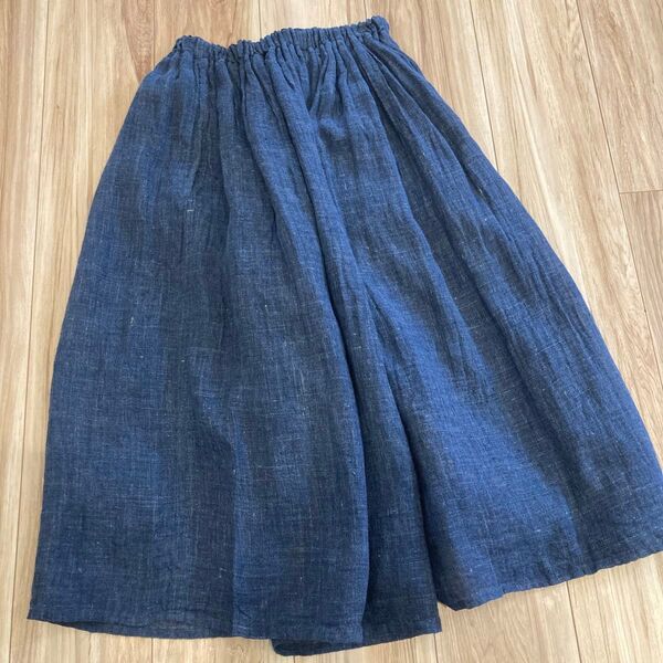 中川政七商店 かや織 キュロット パンツ ワイドパンツ 麻100