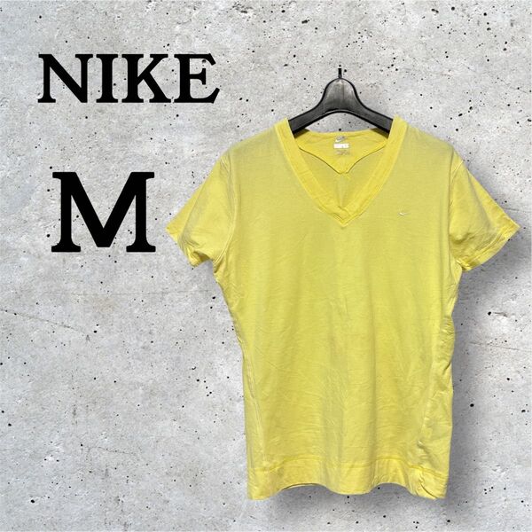 【M】NIKE ナイキ イエロー 半袖Tシャツ スポーツ トップス 夏 輸入古着 USA オシャレ ヴィンテージ レディース