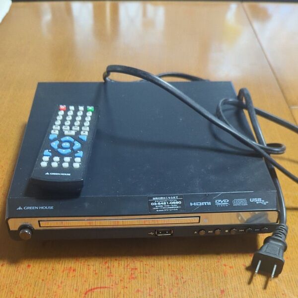 GREEN HOUSE DVDプレーヤー GH-PDV100BK ブラックジャンク品