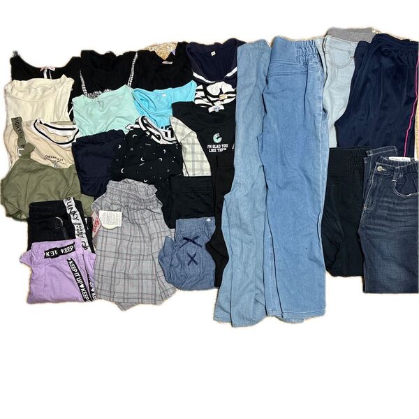 トップス 女の子 夏物 ワンピース セット 160cm 女の子服 まとめ売り 半袖、長袖トップス ボトムス ▼子供服