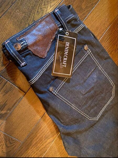 希少vintage上級モデルデニムクラフトパンツジーンズペインターカーゴbigjhonデッドストック未使用革パッチ濃紺