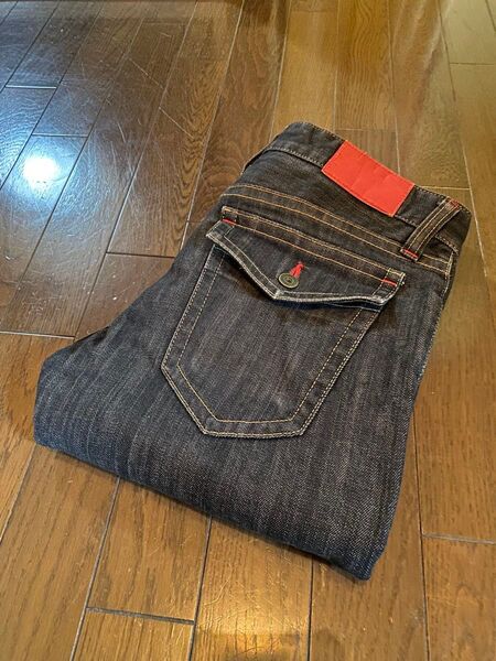 完売品UNIQLOpremiumデニムジーンズGパンワークカーゴペインターパンツブラックW31