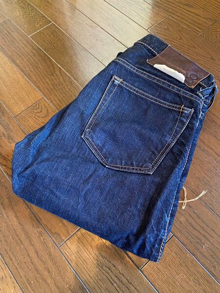 激渋ジョンブルvintageレプリカデニムジーンズパンツ本革レザーパッチ濃紺インディゴ50〜60年代ストレートxx