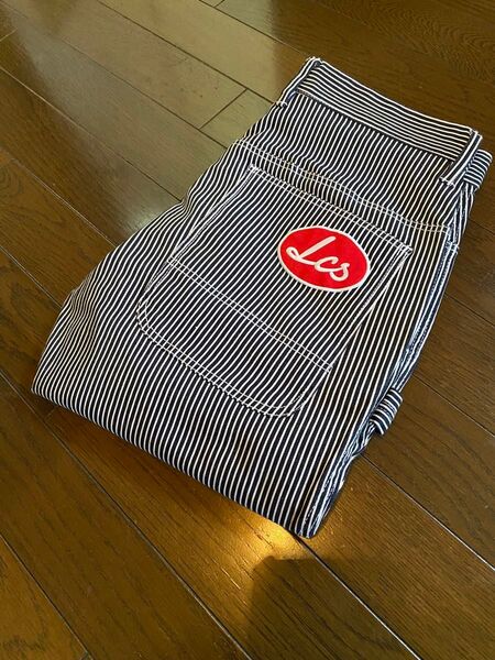 未使用近い美品ルコックデサントヒッコリーストライプワークカーゴペインターブッシュベイカーパンツデニムジーンズワッペンスポーツウェア