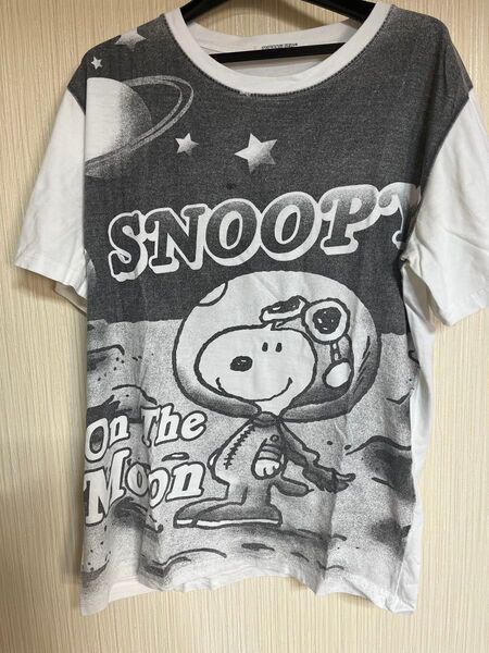 SNOOPY 宇宙飛行士 スヌーピー プリント Tシャツ Lサイズ
