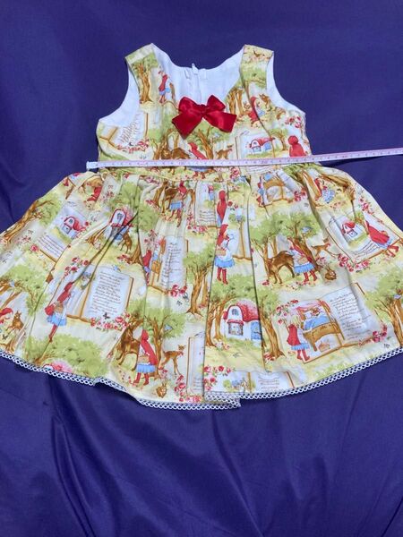 赤ずきん柄 ワンピース キッズ ハンドメイド 80 ベビー 女の子
