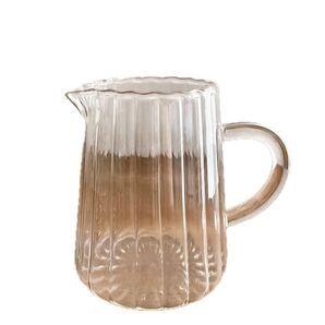 ガラス ミルクピッチャー 水差し フラワーベース 花瓶 レトロ アフタヌーンティー