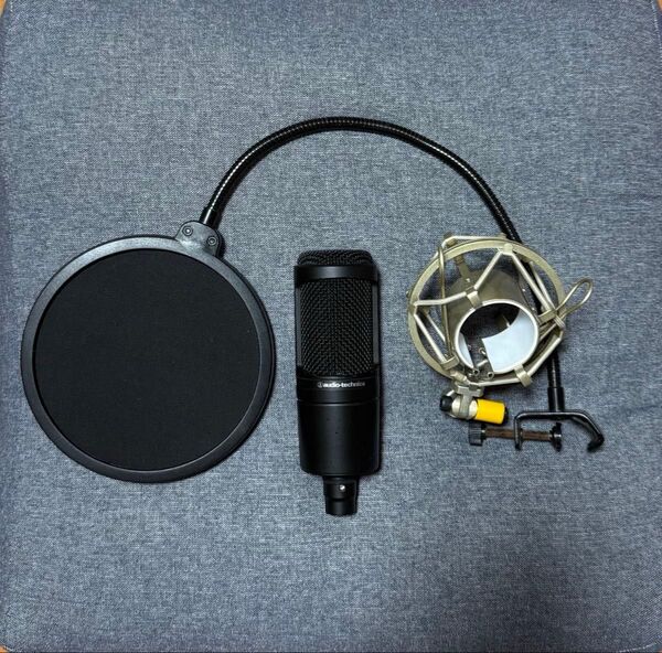 【AT2020】audio-technica コンデンサーマイク+おまけ2点セット
