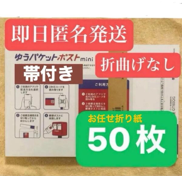ゆうパケットポストmini 封筒 ゆうパケットポストミニ 50枚セット + お任せ折り紙