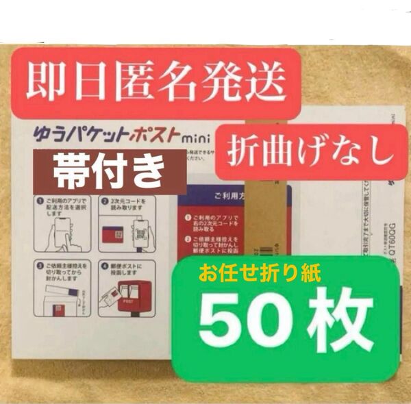 ゆうパケットポストmini 封筒 ゆうパケットポストミニ 50枚セット + お任せ折り紙