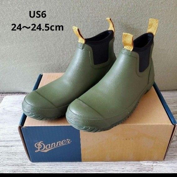Dannerオリーブグリーン サイドゴアレインブーツ US6 24cm ダナー ラップトップ