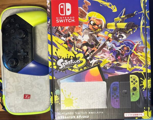 Nintendo Switch 有機ELモデル スプラトゥーン3エディション プロコン ポーチ 128GB microSD付き