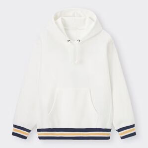 【定価:¥2,990/クーポン対象】ヘビーウェイトスウェットパーカ 大型店限定 リブライン ホワイト XSサイズ