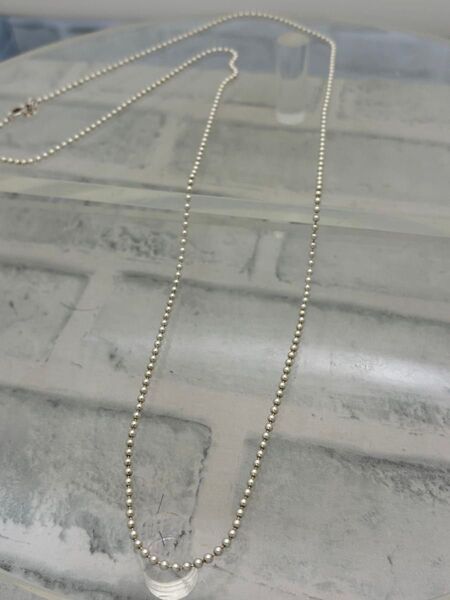 美品 オールドティファニー ボールチェーン ロングネックレス
