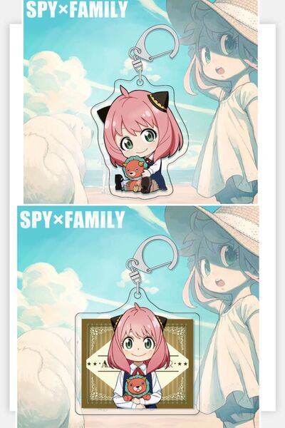 SPY×FAMILY シンプルアクリルキーホルダー アーニャ スパイファミリー アニメグッズ プライズ キーリング B 2枚