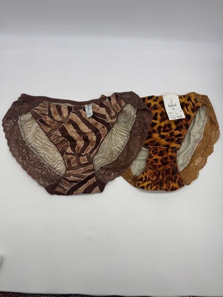 女性用下着ショーツワコールデューブルベ Lサイズ 柄物茶色系2枚セット