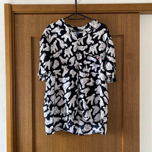 H&M 柄シャツ ミッキーハンド アロハシャツ ディズニー