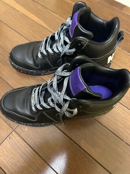 【超希少品!】着用一回のみ!廃盤品 NIKE ナイキ スニーカー ミッド ハイカット black & purple 28cm