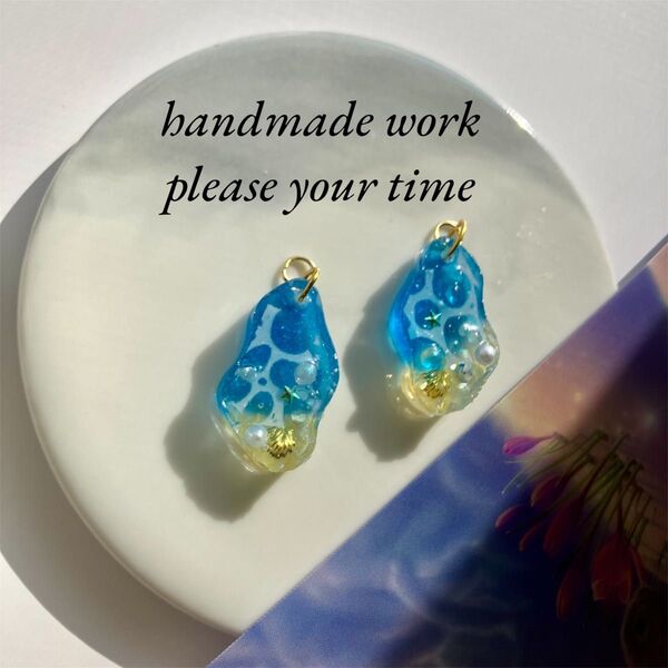 海〜砂浜〜イヤリング ピアス ハンドメイド レジン アクセサリー