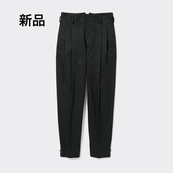 新品 GU ワイドテーパードパンツ 黒 ブラック チノパン
