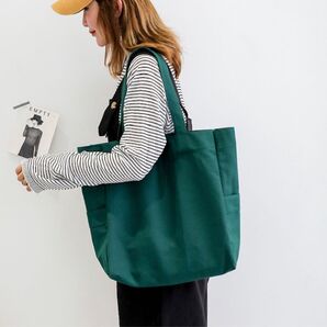 キャンバス トートバッグ トート 帆布 グリーン 緑 肩掛けかばん シンプル ショルダーバッグ ショルダー 大容量 マザーズバッグ