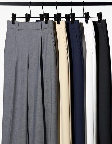ユニクロ UNIQLO タックワイドパンツ グレー XLサイズ 美品