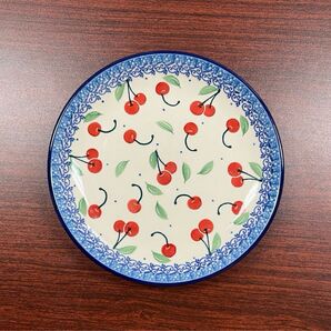 20cmお皿 チェリー さくらんぼ ポーリッシュポタリー ポーランド食器 ポーランド陶器 ツェラミカ