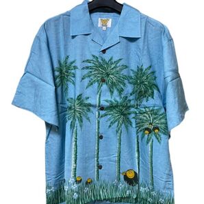 青空シャツ アロハシャツ 半袖 水色 Lサイズ 開襟シャツ 景品 未使用 非売品 サントリー SUNTORY WE-SUKI