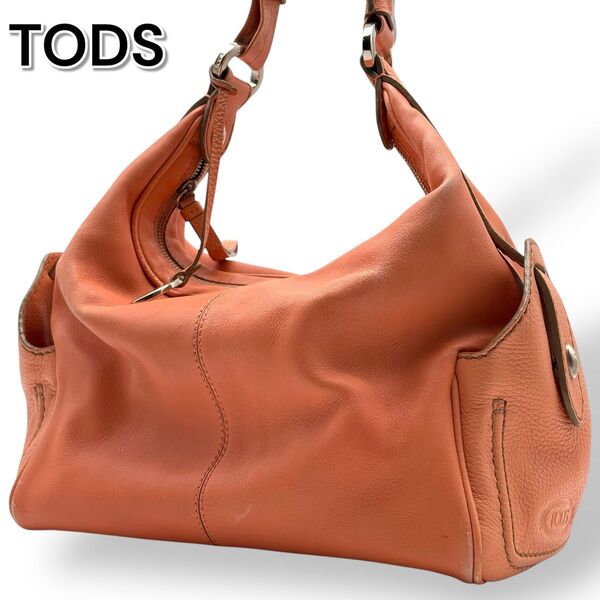 TODS トッズ ワンショルダーバッグ レザー ホーボー 肩掛け シボ革 レディース ウィメンズ 本革 高級