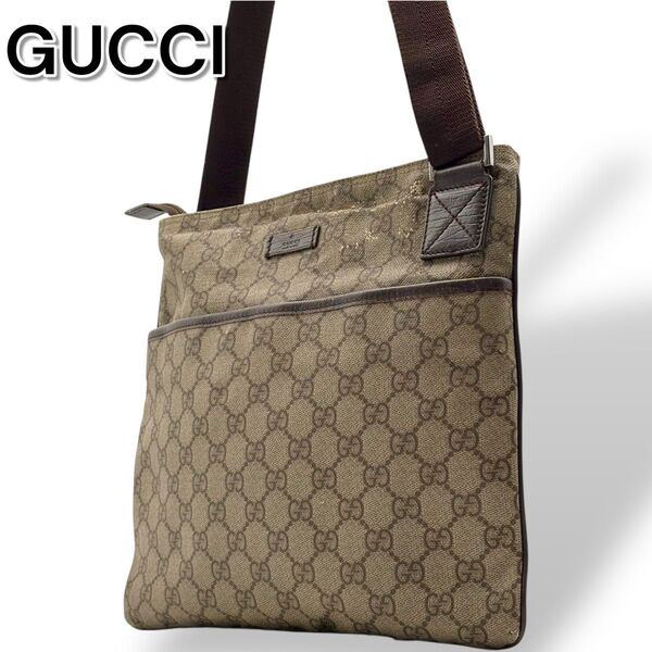 GUCCI グッチ ショルダーバッグ ポシェット GGスプリーム 斜め掛け 肩掛け クロスボディ ミニショルダー ユニセックス