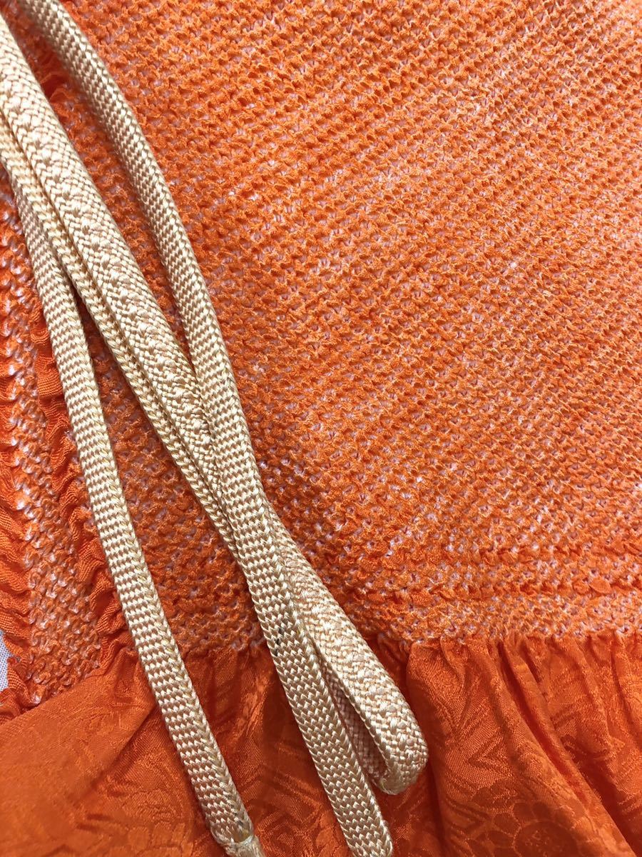 未使用保管品◎ 帯揚げ帯締め4点セット赤オレンジ絞り絹和服和装小物 