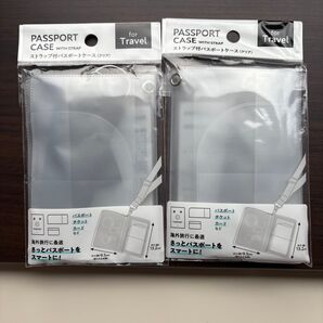 セリア ストラップ付き パスポートケース クリア 万博 パスケース 新品