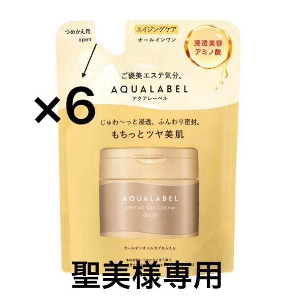 アクアレーベル スペシャルジェルクリームEX オイルイン 詰替 81g ×6