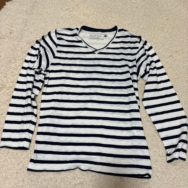 メンズ 長袖 Tシャツ カットソー ボーダー ロンT