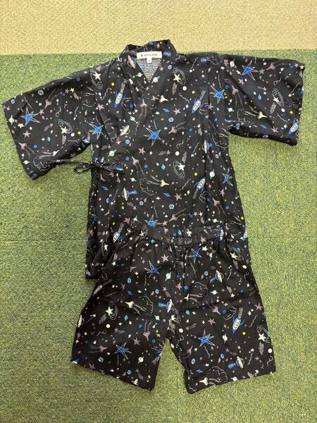 グローバルワーク 甚平 宇宙 ロケット柄 Lサイズ 110〜120