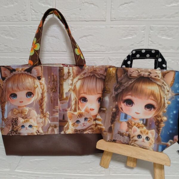 激レアパネル ハンドメイドトートバッグ&ぺたんこミニミニトートハンドメイド
