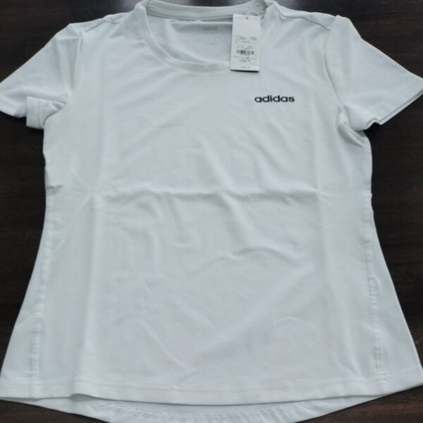新品 adidas アディダス 半袖 Tシャツ レディース L 白、ホワイト ワンポイント スポーツウェア 吸汗速乾 トップス