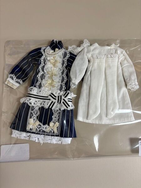 新品未開封 リカちゃんキャッスル 2013年STOGOドレス アンティーク風ワンピース 紺ストライプ リトルファクトリーきらちゃん