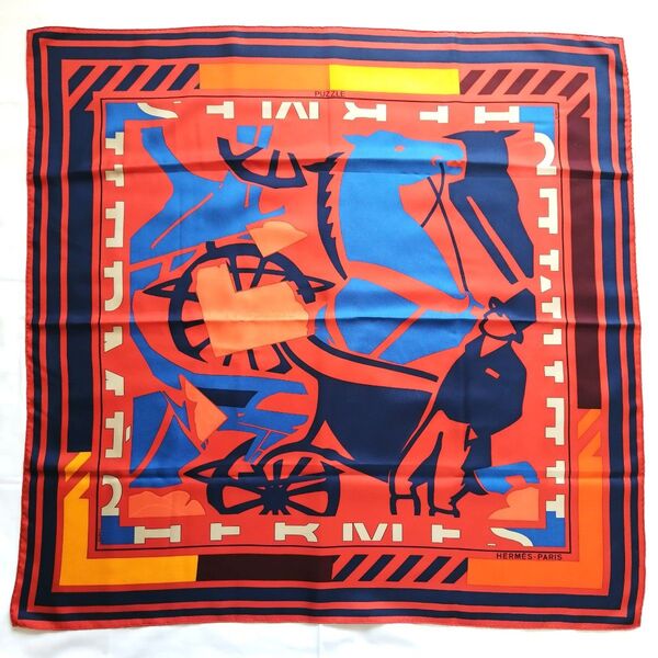 美品 エルメス HERMES スカーフ カレ90 パズル 999