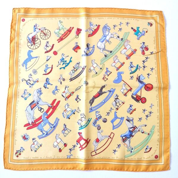 美品 エルメス HERMES カレ45 スカーフ お馬の話をして 37