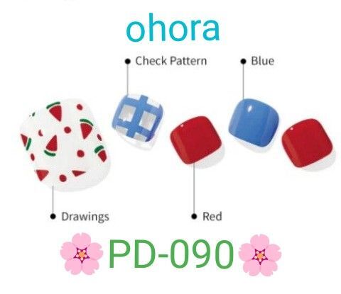新品未開封【PD-090】 ohora セミキュアジェル ペディキュア 浴衣海イベント 韓国 オホーラ フットジェルネイルシール