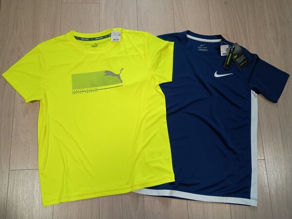 2枚セット NIKE PUMA Tシャツ 160 トレーニングウェア キッズ サッカー スポーツ ナイキ プーマ