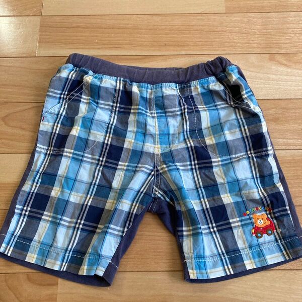 ミキハウス ホットビスケッツ チェック柄ハーフパンツ 100サイズ