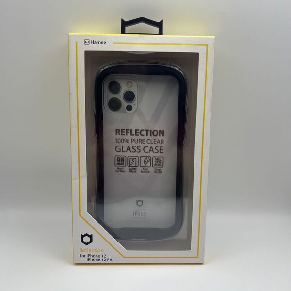 iface iphone 12/12pro 用強化ガラスクリアケース/ブラック アイフェイス