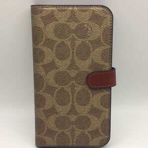 『Q01』★正規品★COACH iPhone 12ProMaxケス/Brown 手帳カバー