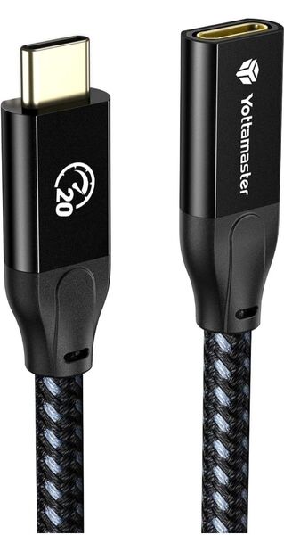 Yottamaster USB Type-C 延長ケーブル(1m) 100W PD急速充電対応 20Gbps高速データ転送