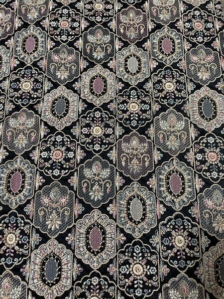 インド刺繍生地 インド刺繍 はぎれ 生地 ブラック系