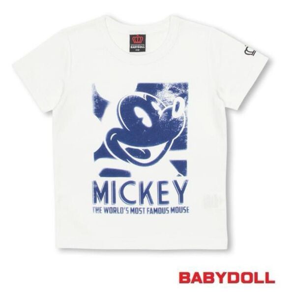 新品未使用【ベビードール】100cm ディズニーミッキー半袖Tシャツ