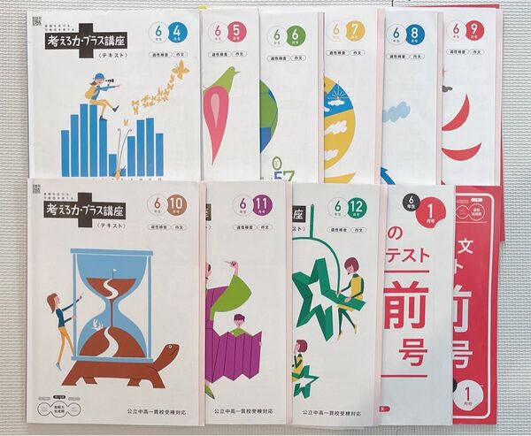 【進研ゼミ】考える力プラス講座 6年生 4~1月号セット(書き込みなし)